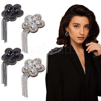 4Pcs 2 Colors Flower Epaulettes DIY-HY0003-59-1