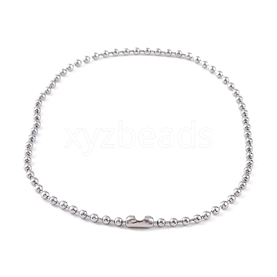 Non-Tarnish 304 Stainless Steel Ball Chain Necklaces for Women NJEW-G135-01D-P-1