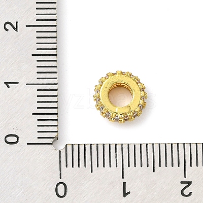 Rack Plating Brass Clear Cubic Zirconia European Beads KK-G501-06A-G-1