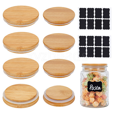 8Pcs 2 Styles Bamboo Bottle Caps AJEW-NB0008-38A-1