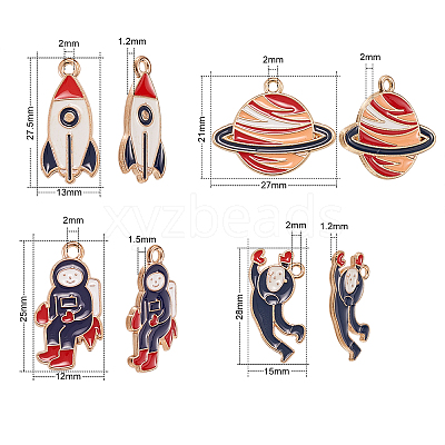 Alloy Enamel Big Pendants ENAM-CJ0001-06-1