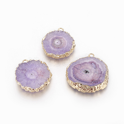 Natural Dyed Quartz Pendants G-P399-B10-1