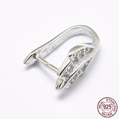 Anti-Tarnish Rhodium Plated 925 Sterling Silver Micro Pave Cubic Zirconia Pendant Bails STER-E053-04P-1