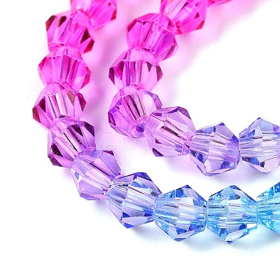 Gradient Color Baking Paint Glass Bead Strands LS-DGLA-A039-T6mm-A08-1
