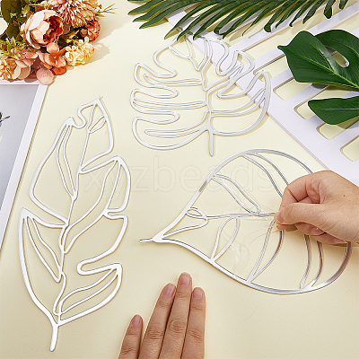 Leaf Acrylic Mirror Wall Stickers OACR-WH0032-06A-1