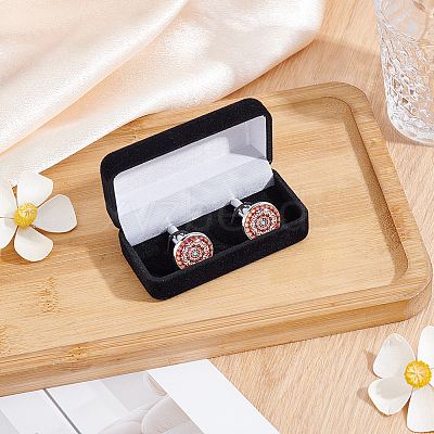Velvet Jewelry Cufflink Storage Boxes CON-BBC0001-27-1