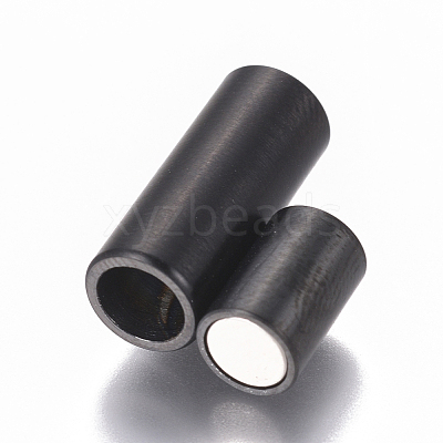 304 Stainless Steel Magnetic Clasps with Glue-in Ends STAS-I120-52MB-A-1