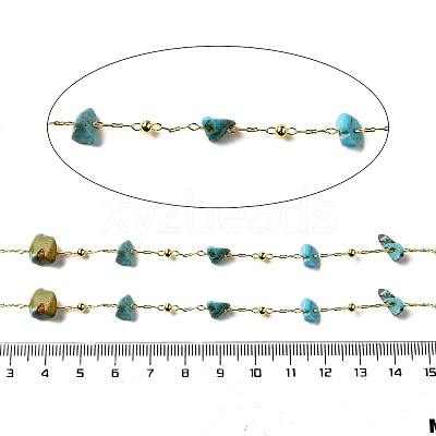 Handmade Synthetic Turquoise Chip Beaded Chains CHC-F020-09G-08-1