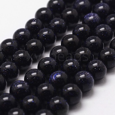 Synthetic Blue Goldstone Beads Strands X-G-D840-81-4mm-1