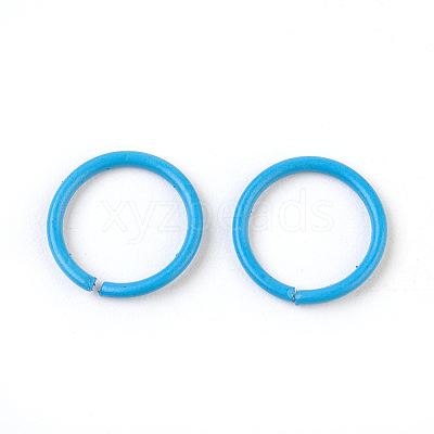 Spray Painted Iron Open Jump Rings IFIN-F149-B10-1