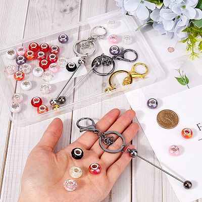 DIY Resin Beaded Bar Beadable Keychain Making Kit DIY-SC0025-47-1