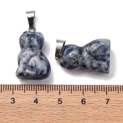 Natural Blue Spot Jasper Pendants G-B127-08P-02-1