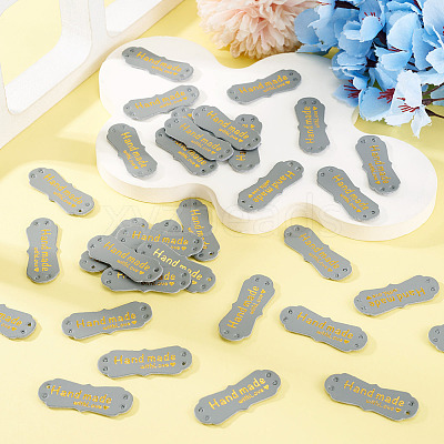 40Pcs PU Leather Craft Label Tags DIY-TADJ0001-22J-1