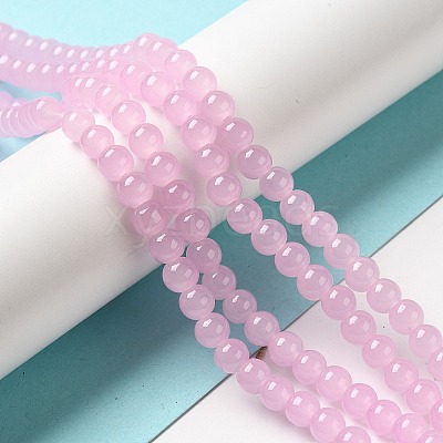 Imitation Jade Glass Beads Strands DGLA-S076-6mm-22-1