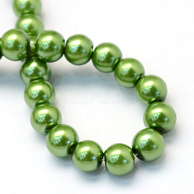 Baking Paint Pearlized Glass Pearl Round Bead Strands HY-Q003-10mm-13-1