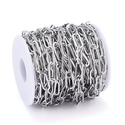 Tarnish Resistant 304 Stainless Steel Paperclip Chains CHS-F011-01A--P-1