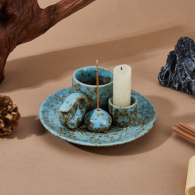 Porcelain Incense Burners Holder AJEW-WH0696-685-1