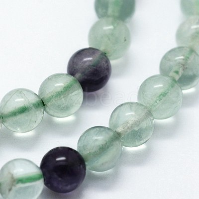 Natural Fluorite Beads Strands G-I199-12-6mm-1