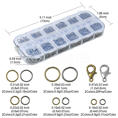 40Pcs 2 Color Zinc Alloy Lobster Claw Clasps DIY-YW0006-32-1