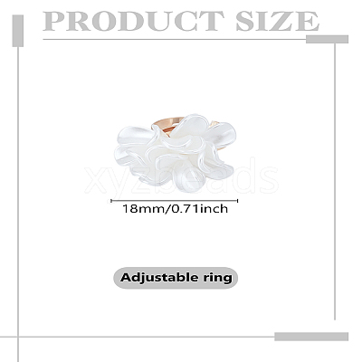 1Pc Acrylic Flower Finger Rings RJEW-LP0003-38-1