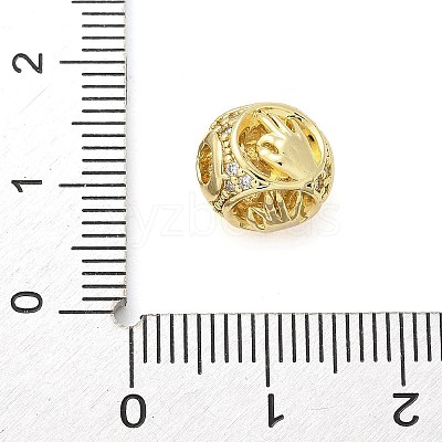 Brass Micro Pave Cubic Zirconia Beads KK-Z095-03G-02-1