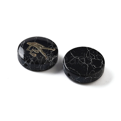 Dyed Black Synthetic Turquoise Beads G-F775-B04-1