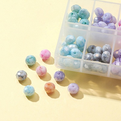 104Pcs 8 Colors Opaque Baking Paint Glass Beads Strands EGLA-FS0001-27-1