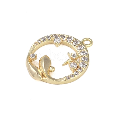 Brass Micro Pave Clear Cubic Zirconia Pendants FIND-B077-02G-01-1