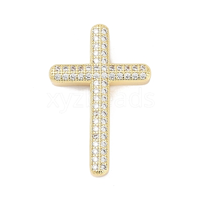 Brass Micro Pave Cubic Zirconia Beads KK-H203-11A-G-1