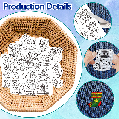 4 Sheets 11.6x8.2 Inch Stick and Stitch Embroidery Patterns DIY-WH0455-008-1