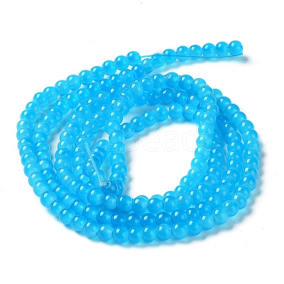 Baking Paint Imitation Jade Glass Round Bead Strands LS-DGLA-Q021-4mm-13-1