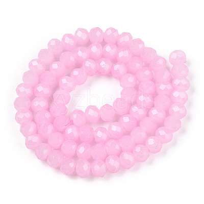 Baking Paint Imitation Jade Glass Bead Strands DGLA-A034-J8MM-A44-1