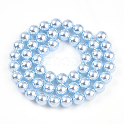 Baking Paint Pearlized Glass Pearl Bead Strands HY-N002-8mm-A05-1