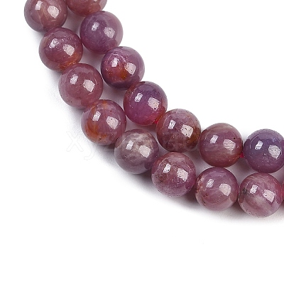 Natural Gemstone Ruby Round Beads Strands G-O017-7mm-06-01-1