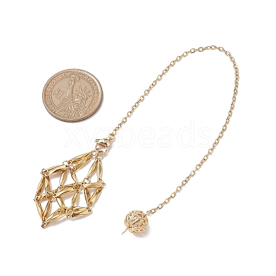 Stainless Steel Braided Chain Macrame Pouch Empty Stone Holder Dowsing Pendulums PALLOY-JF02737-03-1