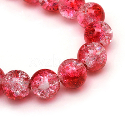 Baking Paint Crackle Glass Beads Strands X-CCG-S001-4mm-15-1