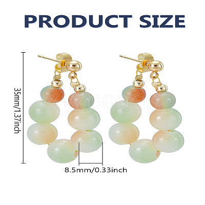 1Pair Round Acrylic Beaded Hoop Earrings EJEW-LP0008-002-1