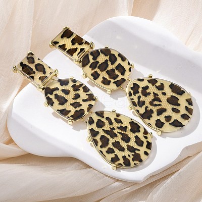 Alloy acrylic Dangle Stud Earrings EJEW-M075-01G-02-1