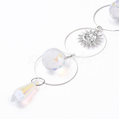 AB Color Plated Crystal Bullet Big Pendant Decorations HJEW-G019-03D-1