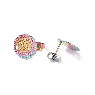 Ion Plating(IP) 304 Stainless Steel Ear Stud Findings STAS-O119-15C-M-1