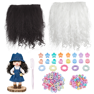 2Pcs 2 Colors Wool Doll Hair DIY-NB0016-16-1