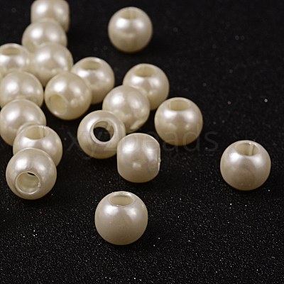 ABS Plastic Imitation Pearl European Beads X-MACR-R530-12mm-A41-1