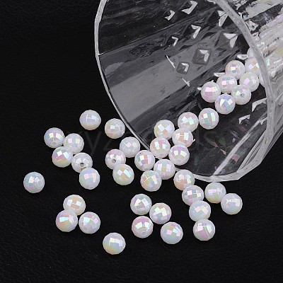 Faceted Colorful Eco-Friendly Poly Styrene Acrylic Round Beads LS-SACR-K001-8mm-78-1