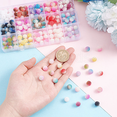 195pcs 15 Colors Imitation Pearl Acrylic Beads OACR-AR0001-14-1
