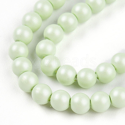 Baking Paint Pearlized Glass Pearl Bead Strands HY-N002-3mm-B02-1