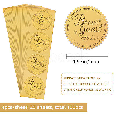 Self Adhesive Gold Foil Embossed Stickers DIY-WH0211-128-1