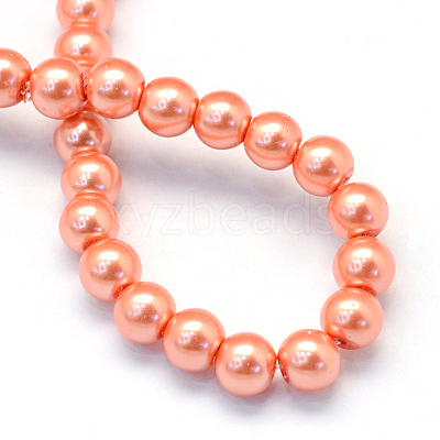 Baking Paint Pearlized Glass Pearl Round Bead Strands X-HY-Q003-10mm-77-1
