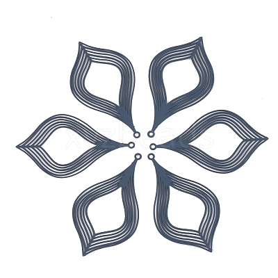 430 Stainless Steel Filigree Pendants STAS-S108-09B-1
