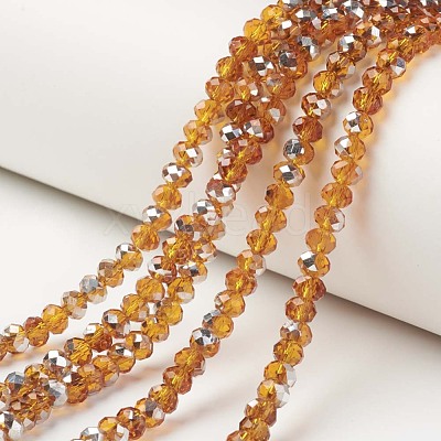 Electroplate Transparent Glass Beads Strands EGLA-A034-T10mm-M12-1