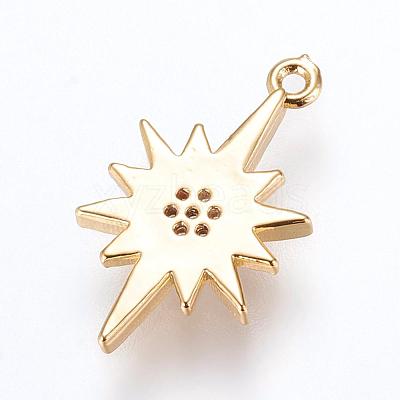Brass Micro Pave Cubic Zirconia Pendants ZIRC-G116-07G-1